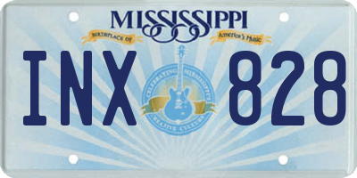 MS license plate INX828