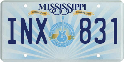MS license plate INX831