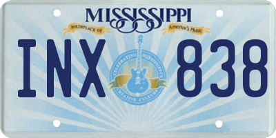 MS license plate INX838