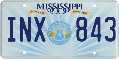 MS license plate INX843