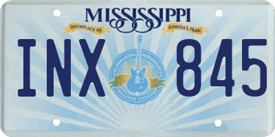 MS license plate INX845