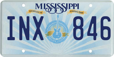 MS license plate INX846