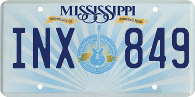 MS license plate INX849