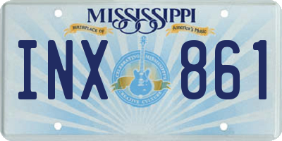 MS license plate INX861