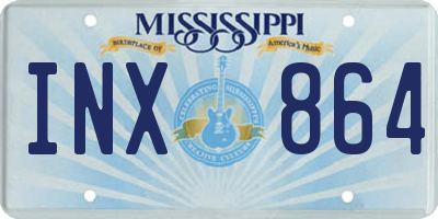 MS license plate INX864