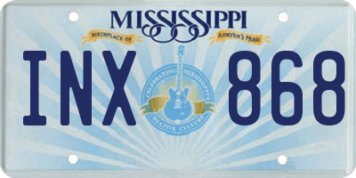MS license plate INX868