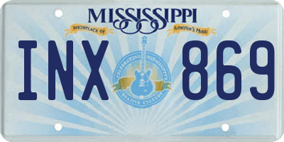 MS license plate INX869