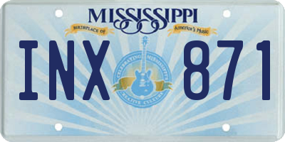 MS license plate INX871