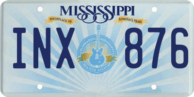 MS license plate INX876
