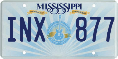 MS license plate INX877