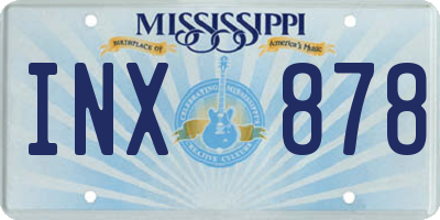 MS license plate INX878