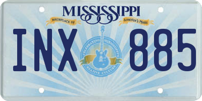 MS license plate INX885