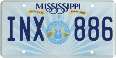 MS license plate INX886