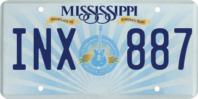 MS license plate INX887