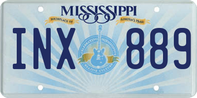 MS license plate INX889
