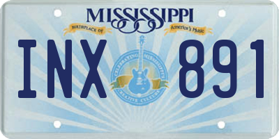 MS license plate INX891