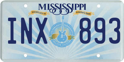 MS license plate INX893