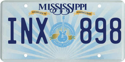 MS license plate INX898