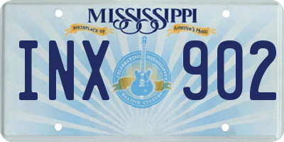MS license plate INX902
