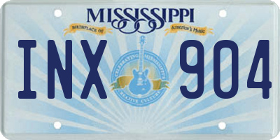 MS license plate INX904