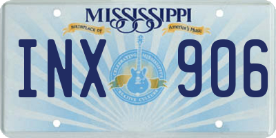 MS license plate INX906