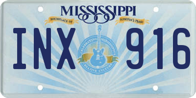 MS license plate INX916