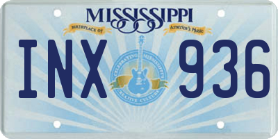 MS license plate INX936