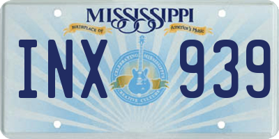 MS license plate INX939