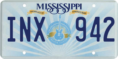 MS license plate INX942