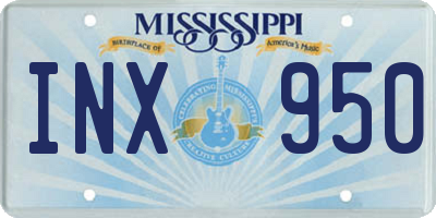 MS license plate INX950