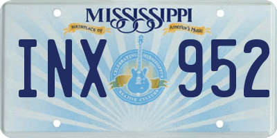 MS license plate INX952