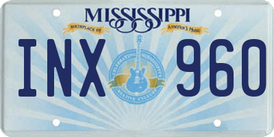 MS license plate INX960