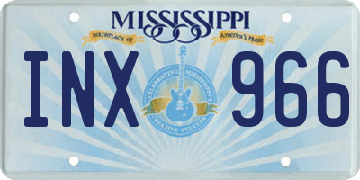 MS license plate INX966
