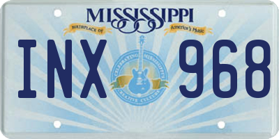 MS license plate INX968
