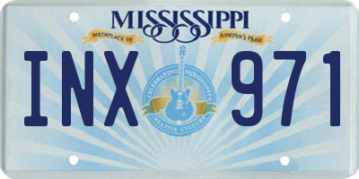 MS license plate INX971