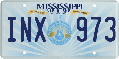 MS license plate INX973