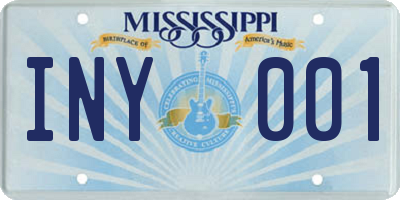 MS license plate INY001
