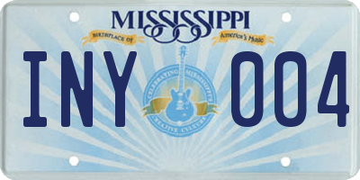 MS license plate INY004