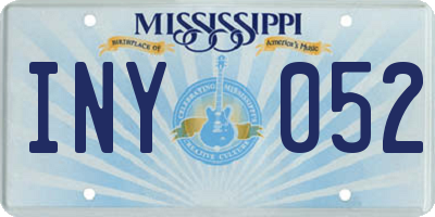 MS license plate INY052