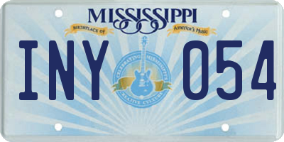 MS license plate INY054