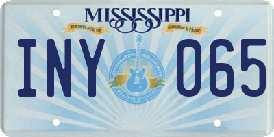 MS license plate INY065