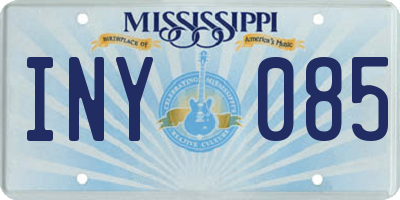 MS license plate INY085