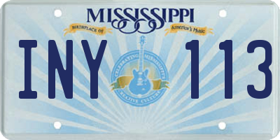MS license plate INY113