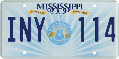 MS license plate INY114