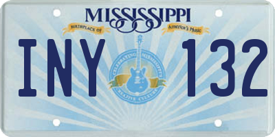 MS license plate INY132