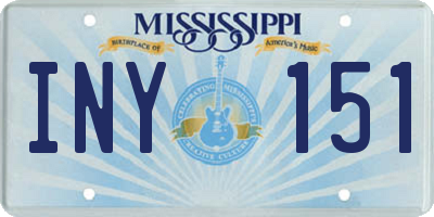 MS license plate INY151