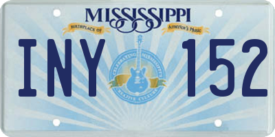 MS license plate INY152