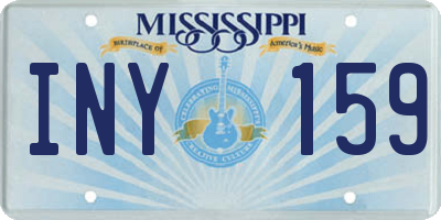 MS license plate INY159