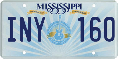 MS license plate INY160