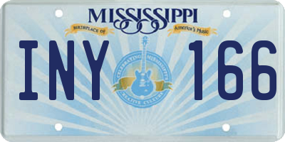 MS license plate INY166